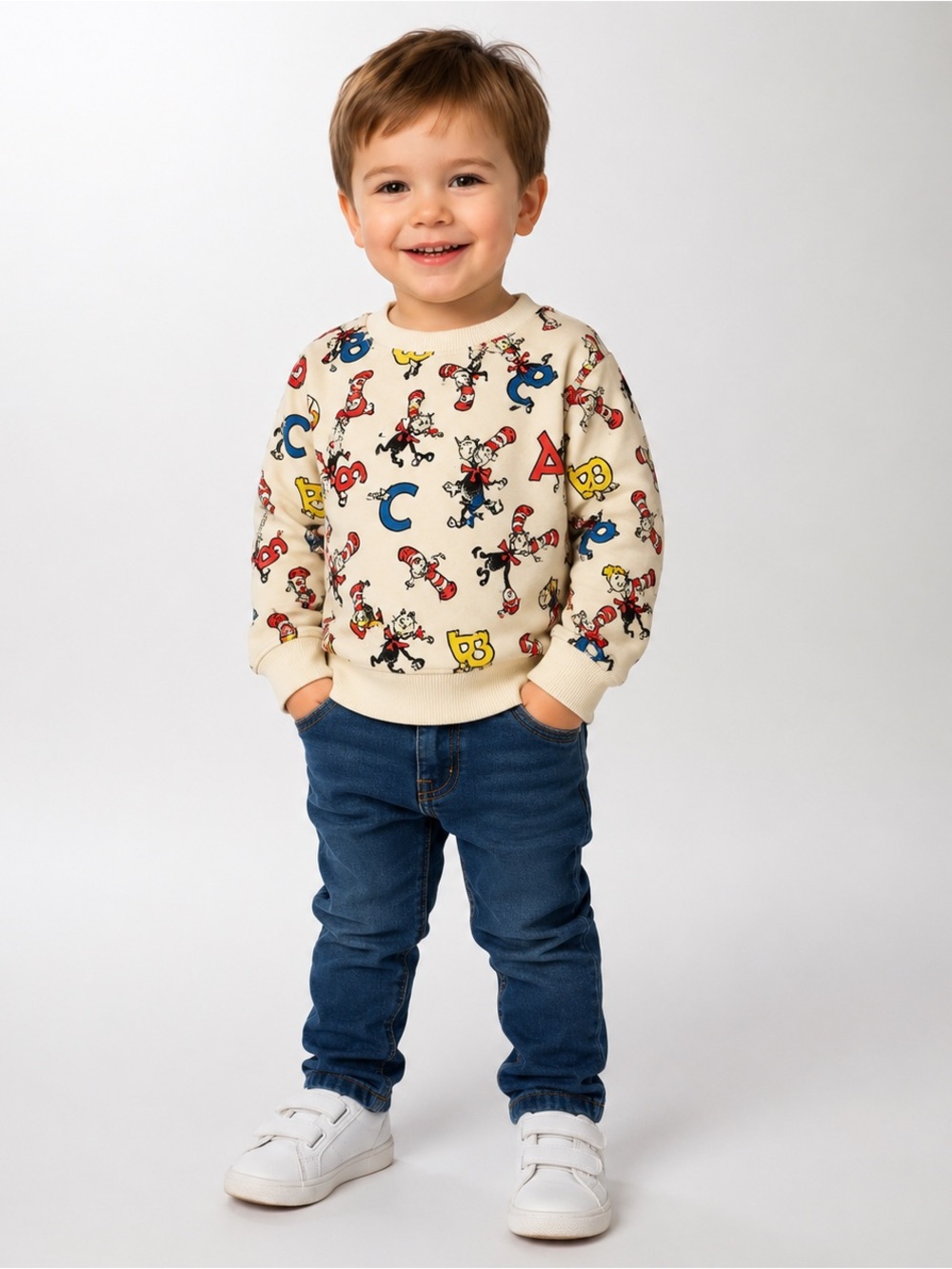 Dr. Seuss Cat in the Hat Toddler Sweatshirt 2T ABC Fleece Pullover